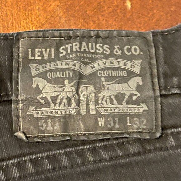 Levis Mens Black Slim Fit 511 Jeans W31 L32 Denim - Picture 5 of 9